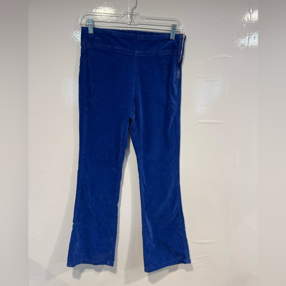 Free People flare kick blue velvet pants
